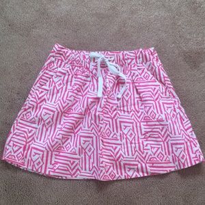 Aztec pink and white J Crew mini skirt
